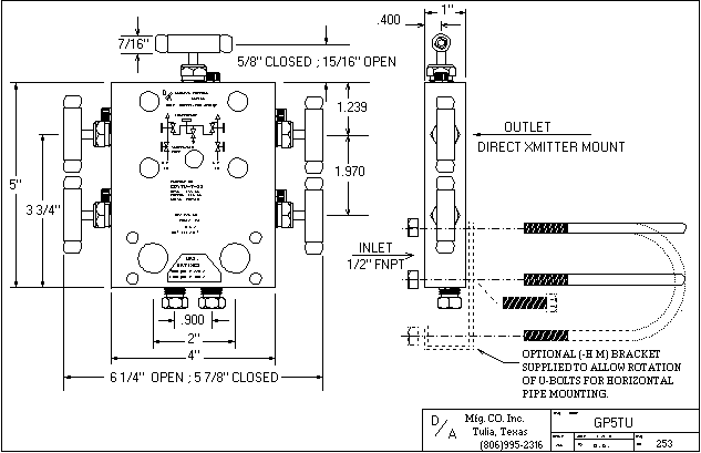 GP5TU Outline Drawing